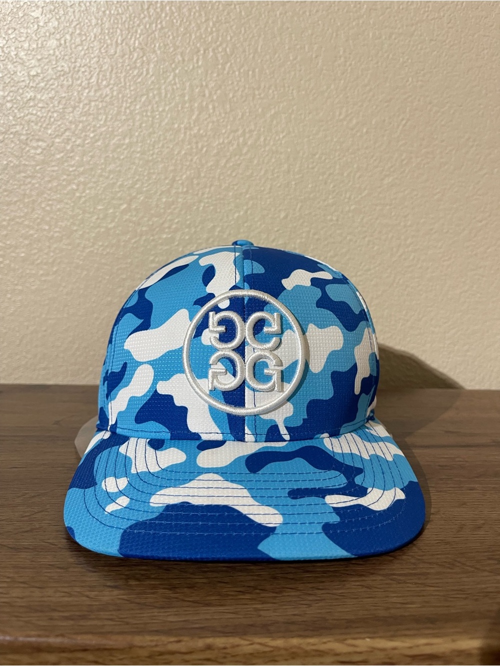 G/FORE Blue & White Camo Snapback Hat with White Logo